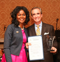 Sonia Marshall-Brown with Colin Gillespie, President of Lego Education